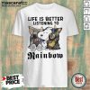 Snoopy Life Is Better Listening To Rainbow Shirt - Design by Mascaratee.com