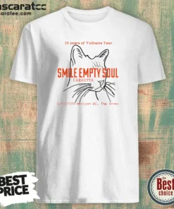 Funny Smile Empty Soul Cabretta 20 Years Of Vultures Tour Madison WI The Annex shirt optimized in black, short sleeve crew neck tee