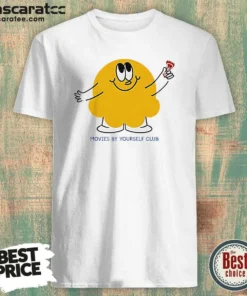 Good Movies By Yourself Club Yellow Blob Character Holding A Red Candy Art