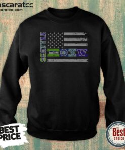 Good Seattle Sport Teams Seahawks Mariners Kraken Washington Huskies USA Independence Day Flag Sweatshirt