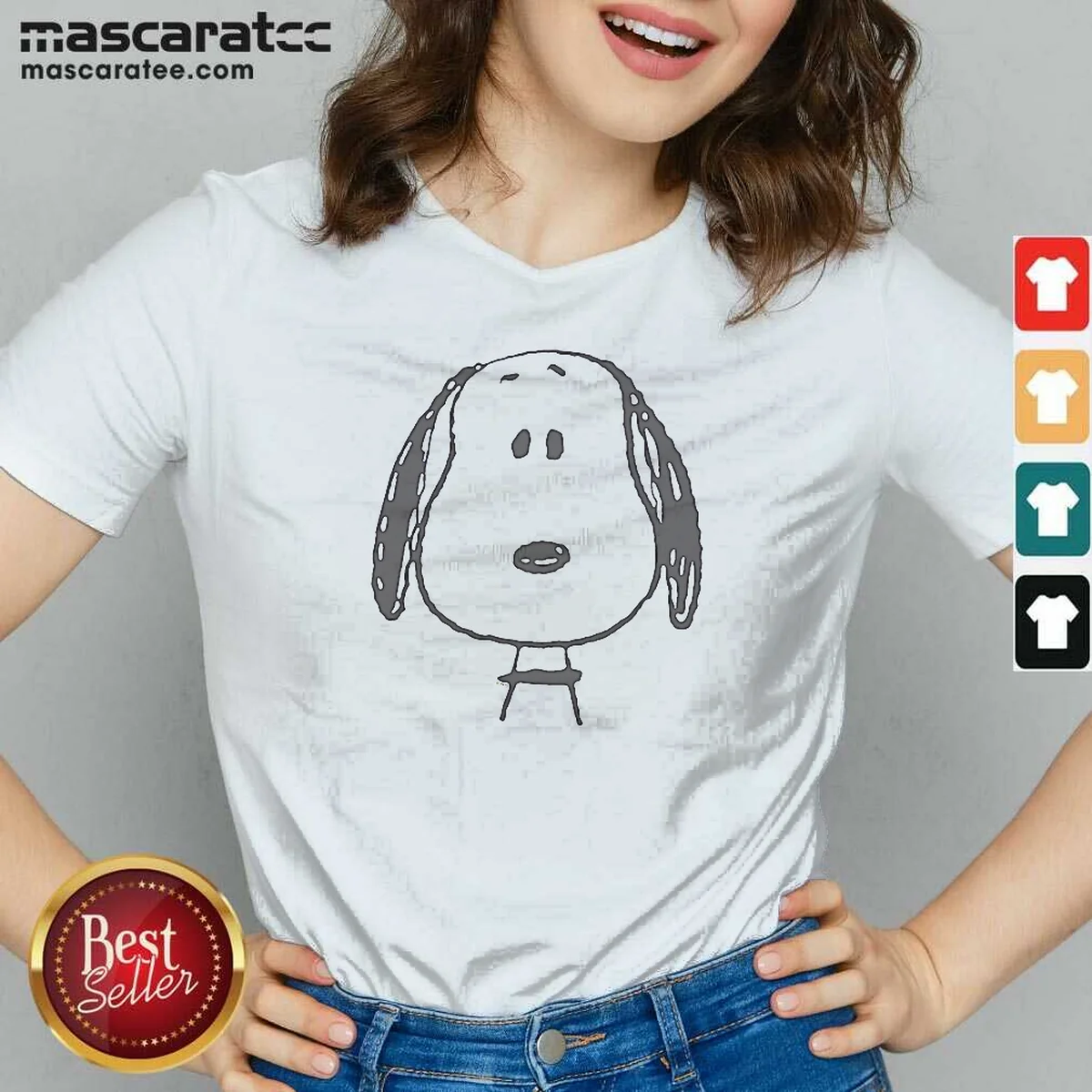 Hot Peanuts Snoopy Larger Than Life V-Neck Shirt Hot Peanuts Snoopy Larger Than Life V-Neck Shirt
