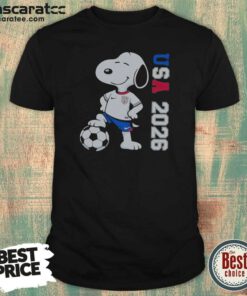 Nice Snoopy USMNT 2026 World Cup Soccer Team Character Logo Shirt For Fans Of USA 2026