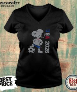 Nice Snoopy USMNT 2026 World Cup Soccer Team Character Logo Shirt For Fans Of USA 2026 V-Neck Shirt
