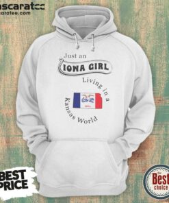 Official Just An Iowa Girl Living In A Kansas World Iowa Flag hoodie optimized for WooCommerce gallery