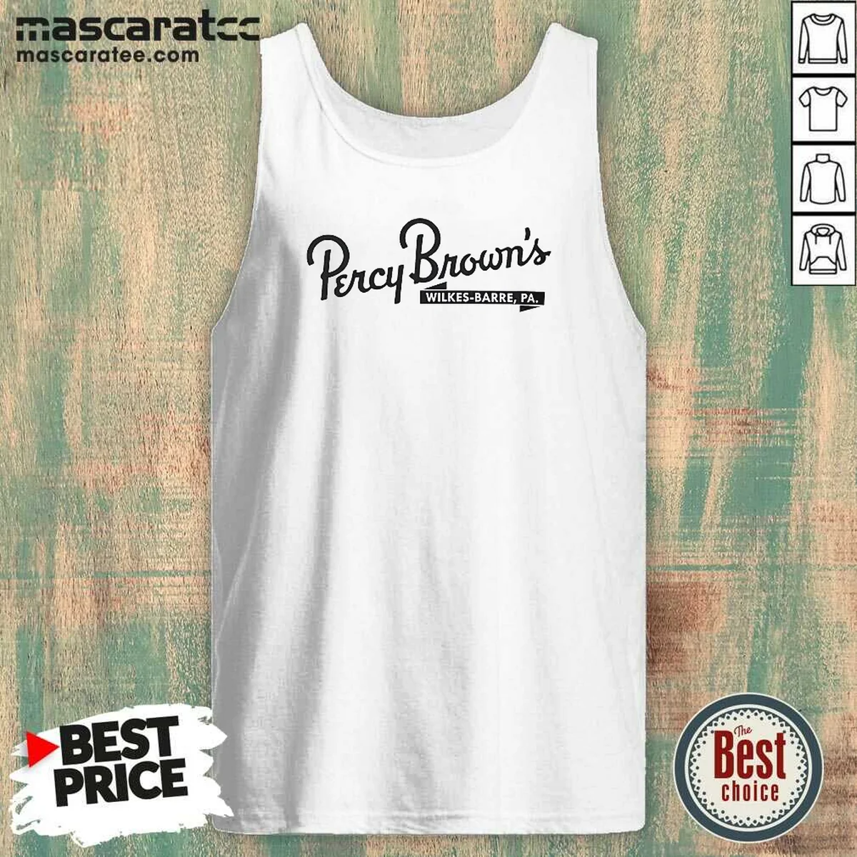 Original Percy Brown'S Wilkes Barre PA Tank Top Original Percy Brown'S Wilkes Barre PA Tank Top