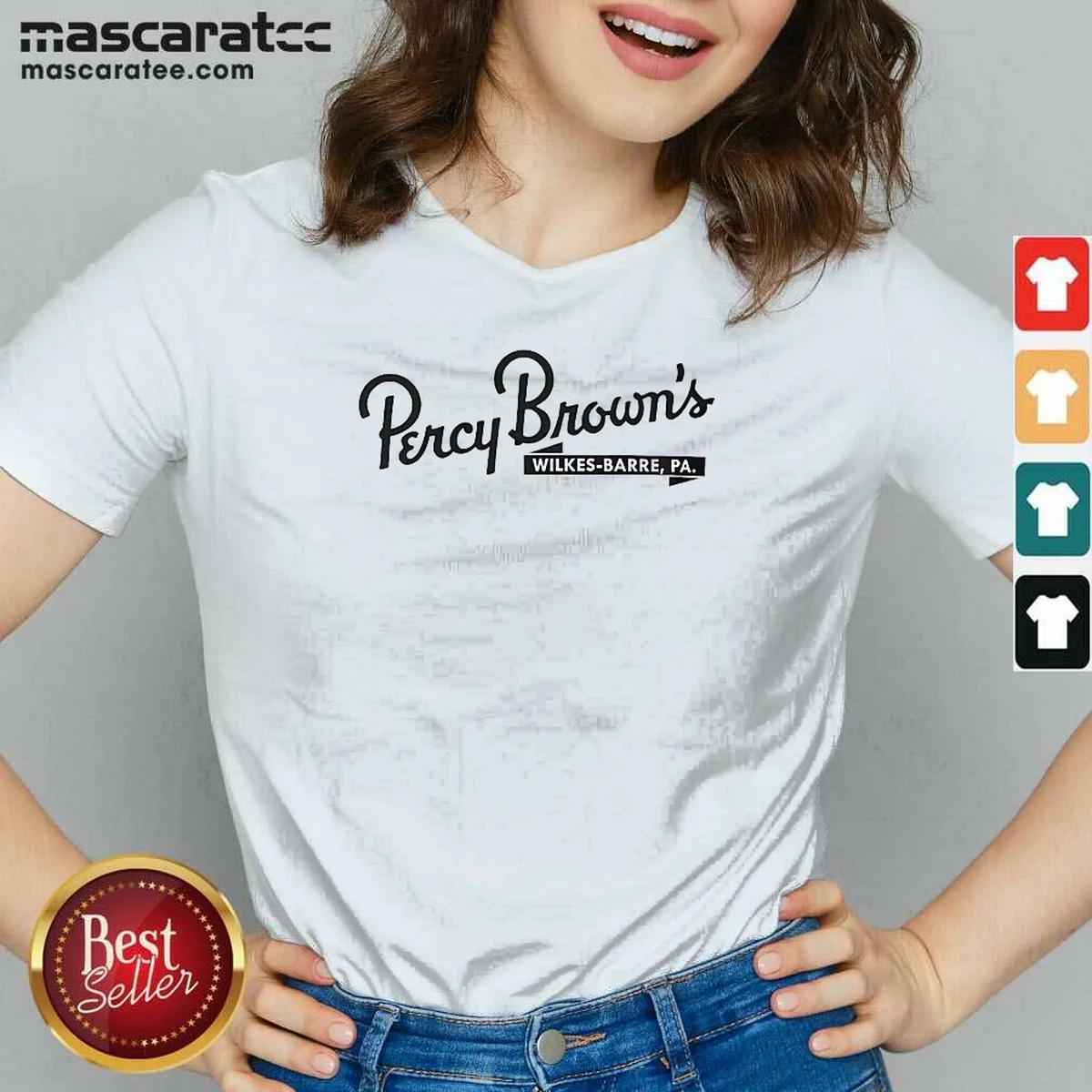 Original Percy Brown'S Wilkes Barre PA V-Neck Shirt Original Percy Brown'S Wilkes Barre PA V-Neck Shirt