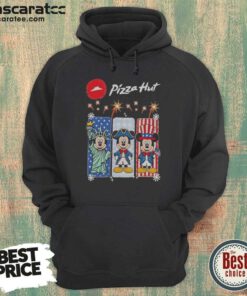Original Pizza Hut Mickey Mouse USA Patriotic Fireworks hoodie optimized image showing front design and fit