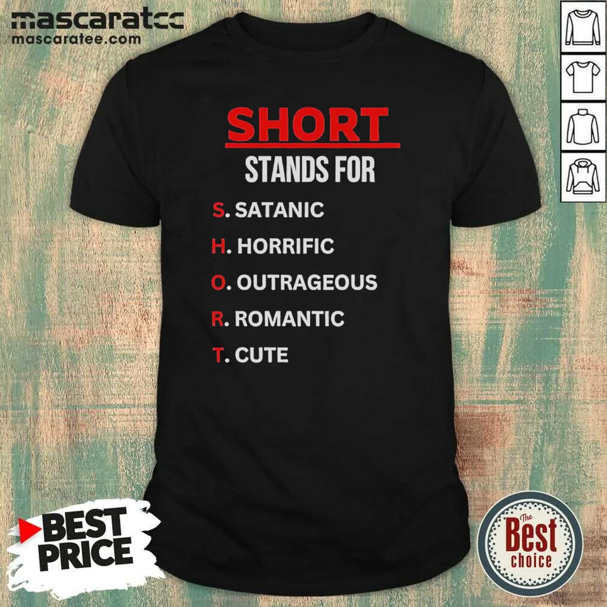 Original Short Stands For Satanic Horrific Shirt Original Short Stands For Satanic Horrific Shirt