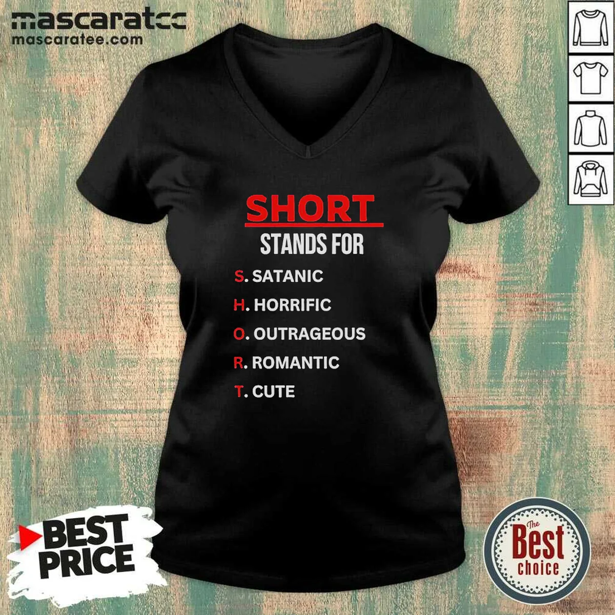 Original Short Stands For Satanic Horrific V-Neck Shirt Original Short Stands For Satanic Horrific V-Neck Shirt