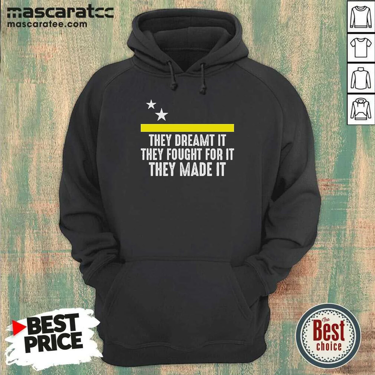 Original Uracao Flag They Dreamed It Fought For It Hoodie hoodie optimized featuring a comfortable pullover design with a front pocket