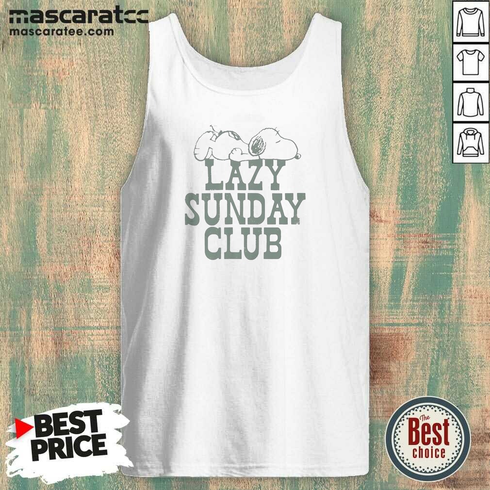 Premium Snoopy Lazy Sunday Club Tank Top tank top optimized showing a relaxed fit with Snoopy graphic on front