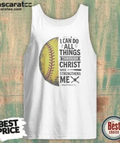 Pretty Baseball I Can Do All Things Through Christ Tank Top