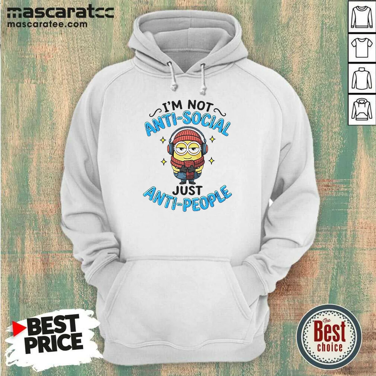 Pretty Minions I'M Not Anti Social Hoodie Pretty Minions I'M Not Anti Social Hoodie