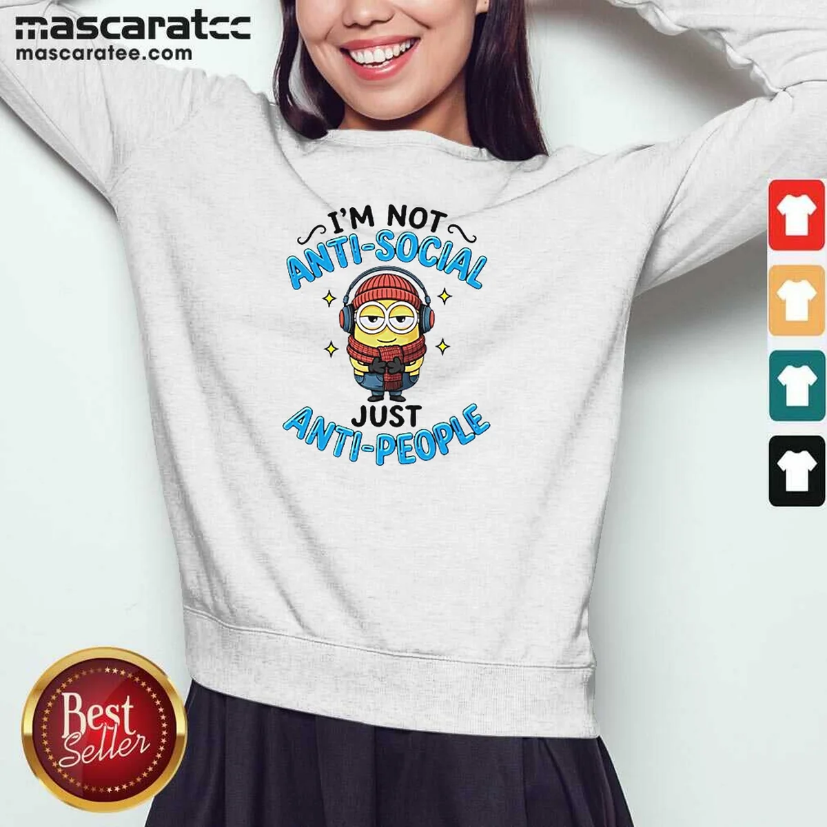 Pretty Minions I'M Not Anti Social Just Anti People Sweatshirt