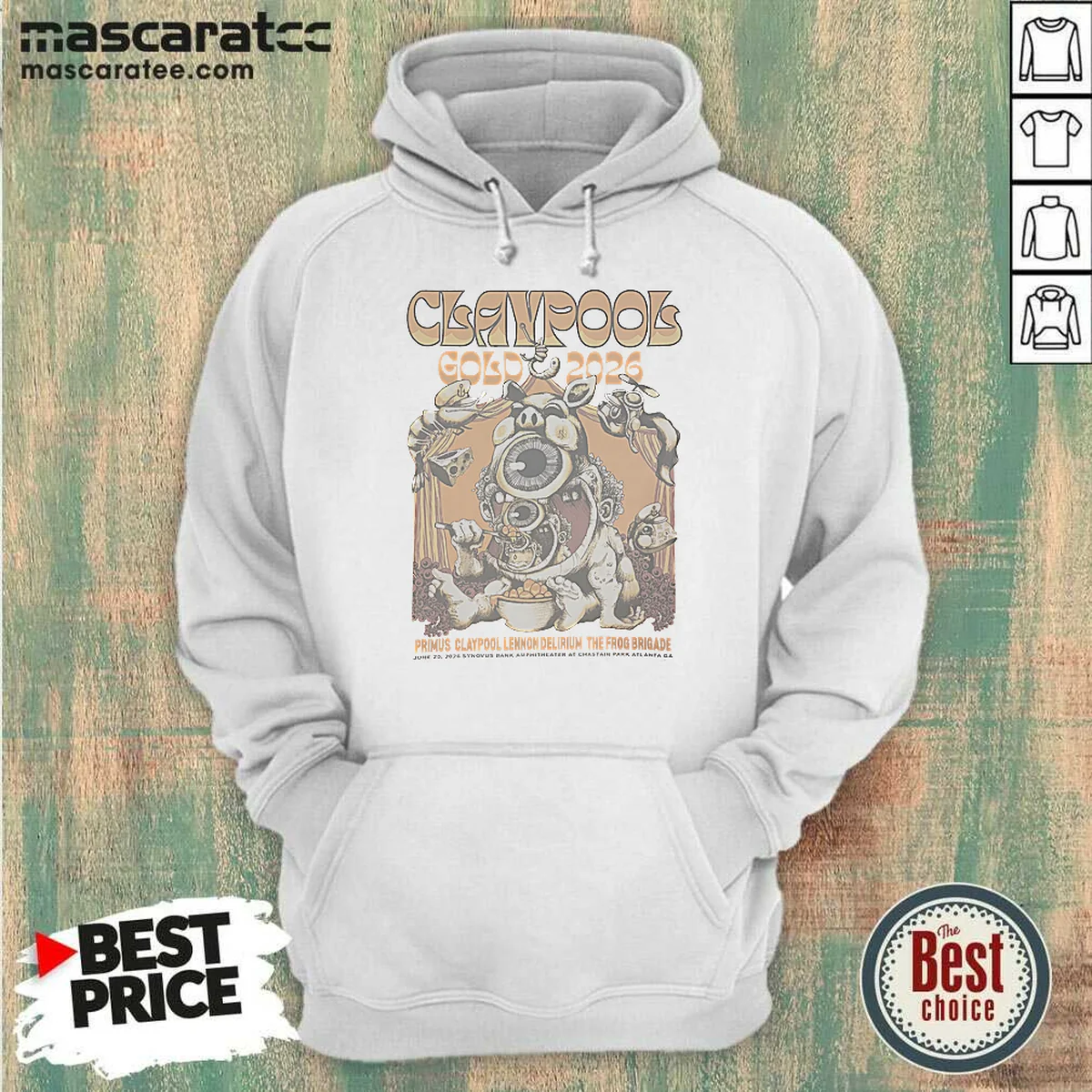 Pretty Primus In Atlanta Ga On June 20 2026 Hoodie hoodie optimized in charcoal gray with front pocket and drawstring hood
