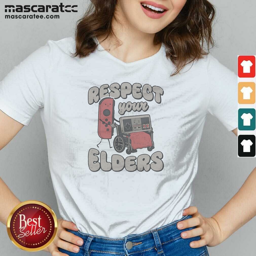 Pretty Respect Your Elders Gamer Humor Switch And NES Controller V-Neck Shirt