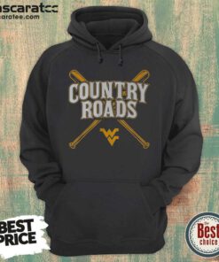 Pretty West Virginia Baseball Country Roads hoodie optimized for showcasing the garment design