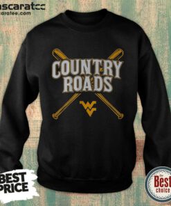 Pretty West Virginia Baseball Country Roads sweatshirt optimized for online display