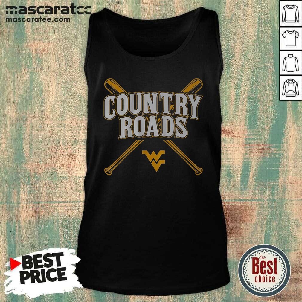 Pretty West Virginia Baseball Country Roads shirt optimized on Tank Top Pretty West Virginia Baseball Country Roads shirt optimized shown as a tank top preview