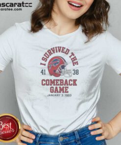 Top Nice Buffalo Bills I Survived The Comeback Game V Neck Shirt v neck optimized with short sleeves and soft fabric