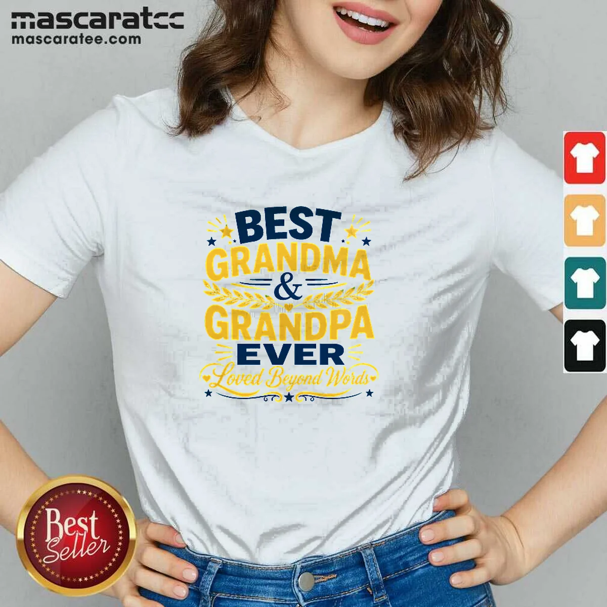 Awesome Grandparents Day Typography Family Love V-Neck Shirt