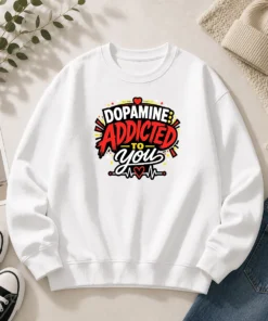 Funny Dopamine Addicted To You Bold Typography Sweater
