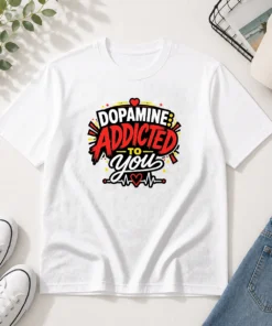 Funny Dopamine Addicted To You Bold Typography