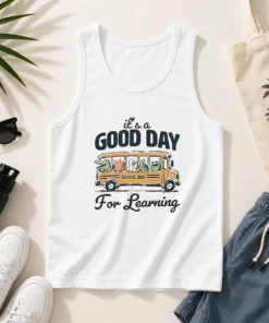 Funny It'S A Good Day For Learning School Bus Animals Tank Top