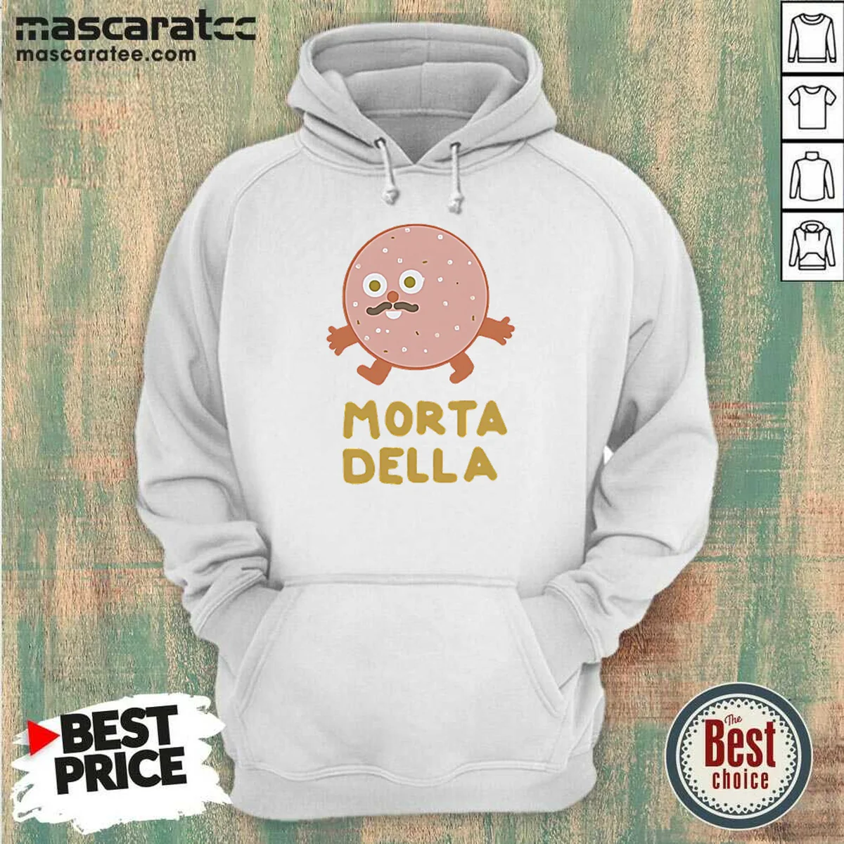 Funny Mortadella Food Cartoon Character Salami Meat Hoodie