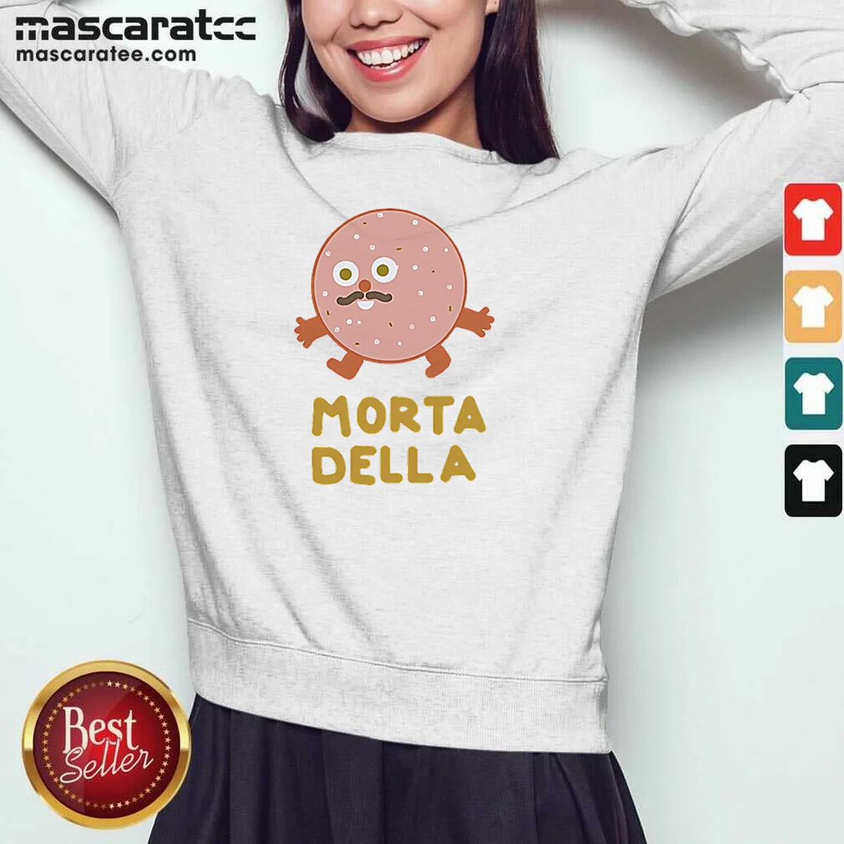 Funny Mortadella Food Cartoon Character Salami Meat Sweatshirt