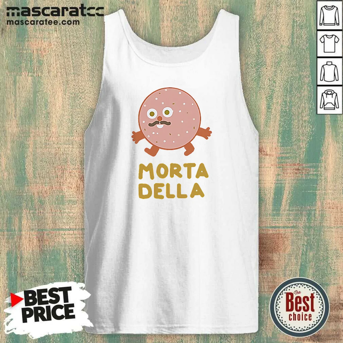 Funny Mortadella Food Cartoon Character Salami Tank Top Funny Mortadella Food Cartoon Character Salami Tank Top