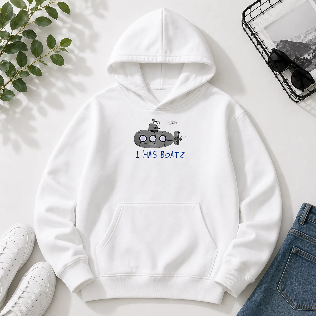 Funny Submarine I Has Boatz Cartoon Hoodie Funny Submarine I Has Boatz Cartoon Hoodie