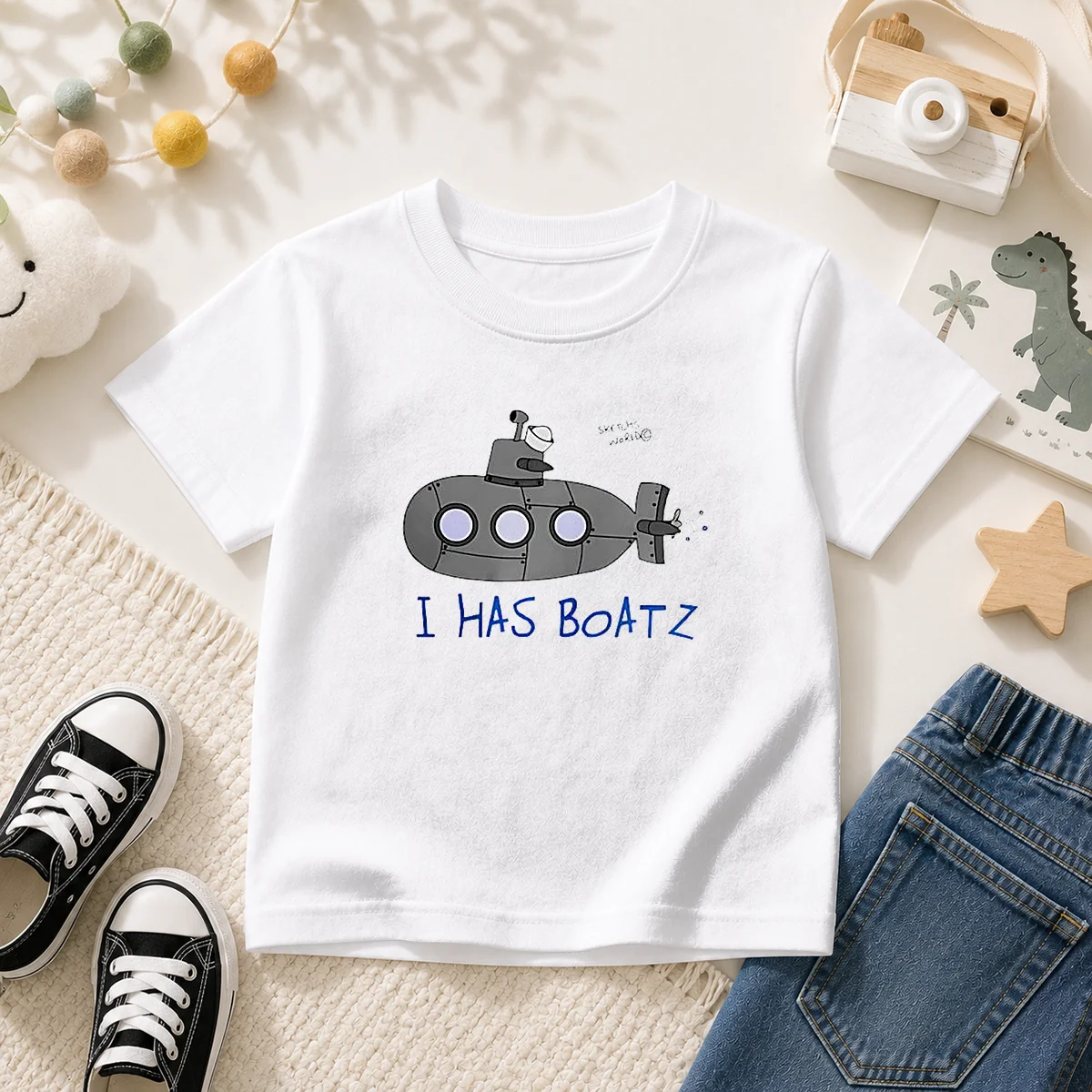 Funny Submarine I Has Boatz Cartoon Meme Kids T-Shirt