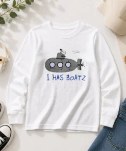 Funny Submarine I Has Boatz Cartoon Meme Long Sleeve Shirt