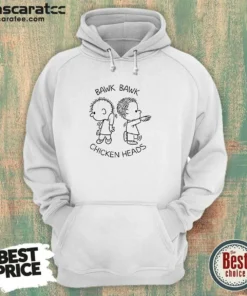 Good Bawk Bawk Chicken Heads Peanuts Charlie Hoodie in charcoal gray, front view with kangaroo pocket and drawstring hood
