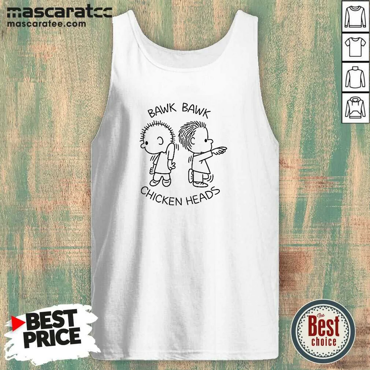 Good Bawk Bawk Chicken Heads Peanuts Charlie Tank Top