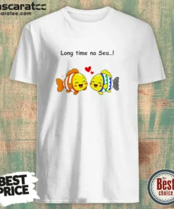 Good Cute Fish Couple Long Time No Sea Pun Cartoon Illustration Animal