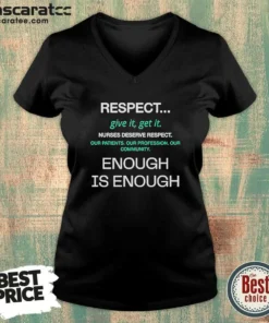 Hot Awesome Respect Nurses Enough Is Enough V-Neck Shirt