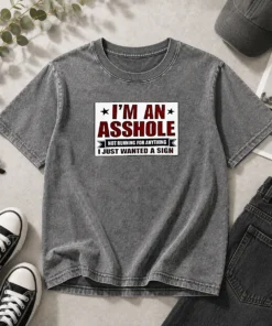 Hot I Am An Asshole Not Running For Anything I Just Wanted A Sign Washed T-Shirt