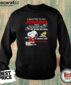 Hot Original Snoopy I Wanted To Go Jogging But Proverbs 28 1 The Wicked Run When No One Is Chasing Them So There'S That Sweatshirt