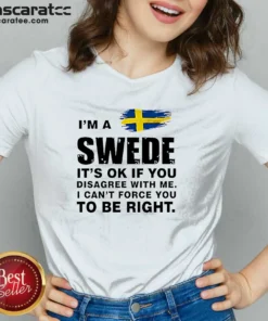 Nice Swede I Am A Swede It Is Ok If You Disagree With Me I Cannot Force You To Be Right V-Neck Shirt