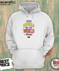 Nice William Pacho Paris Saint Germain Middle Of The World Awake NY Ecuador hoodie in black, front view with printed graphic