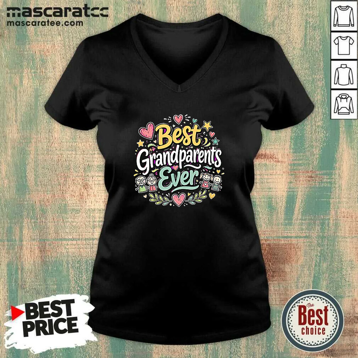 Official Best Grandparents Ever For Grandparents V-Neck Shirt Official Best Grandparents Ever For Grandparents V-Neck Shirt