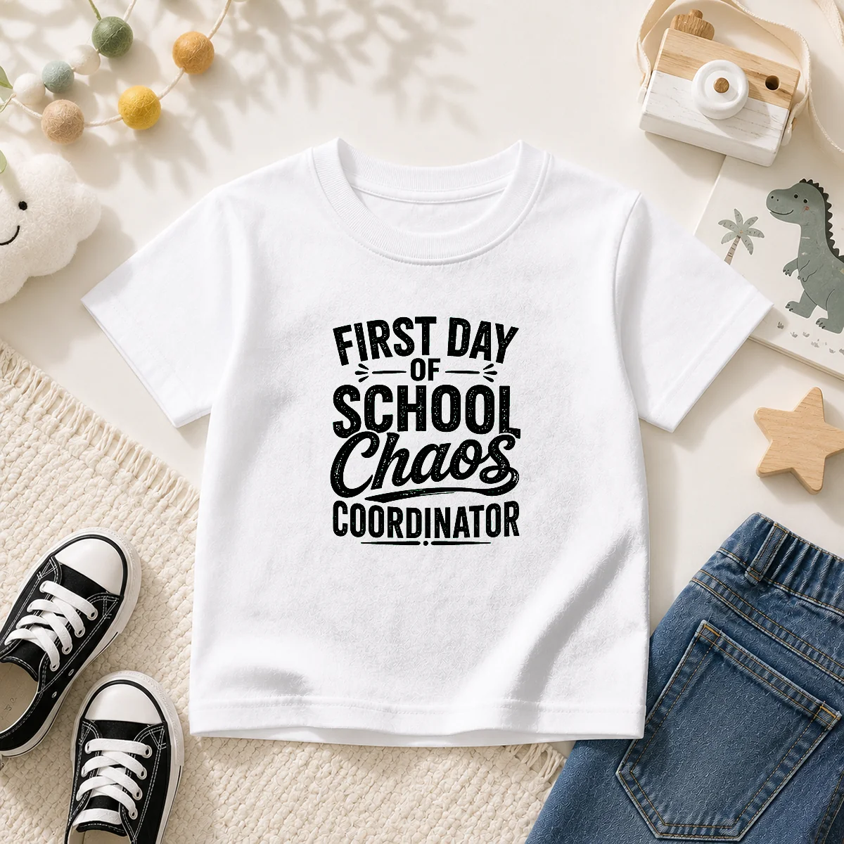 Official First Day Of School Chaos Coordinator Silhouette Kids T-Shirt