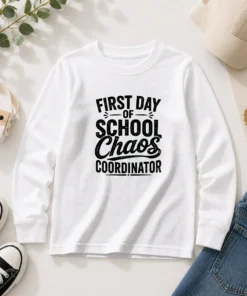 Official First Day Of School Chaos Coordinator Silhouette Long Sleeve Shirt