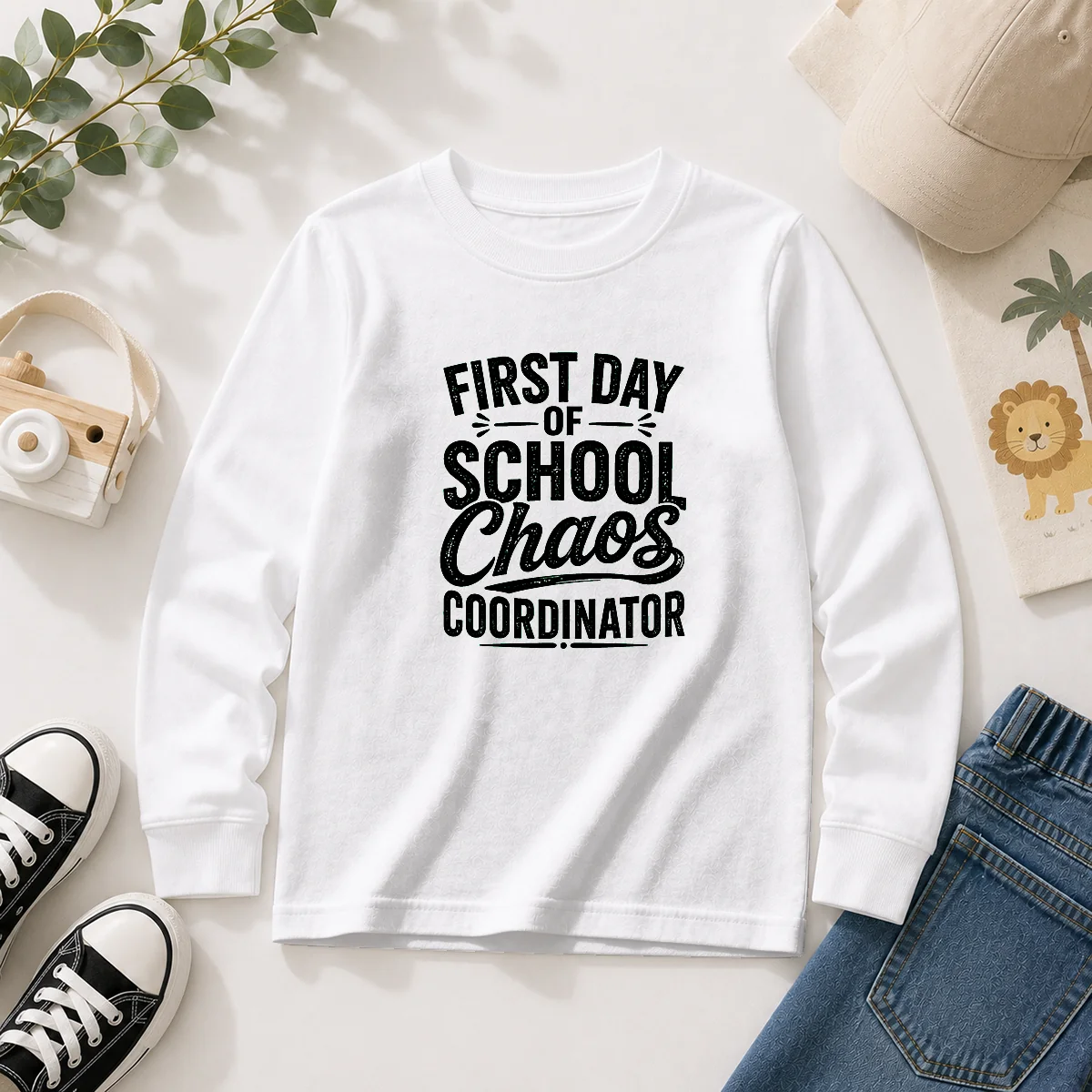Official First Day Of School Chaos Coordinator Silhouette Long Sleeve Shirt