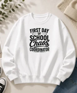 Official First Day Of School Chaos Coordinator Silhouette Sweater