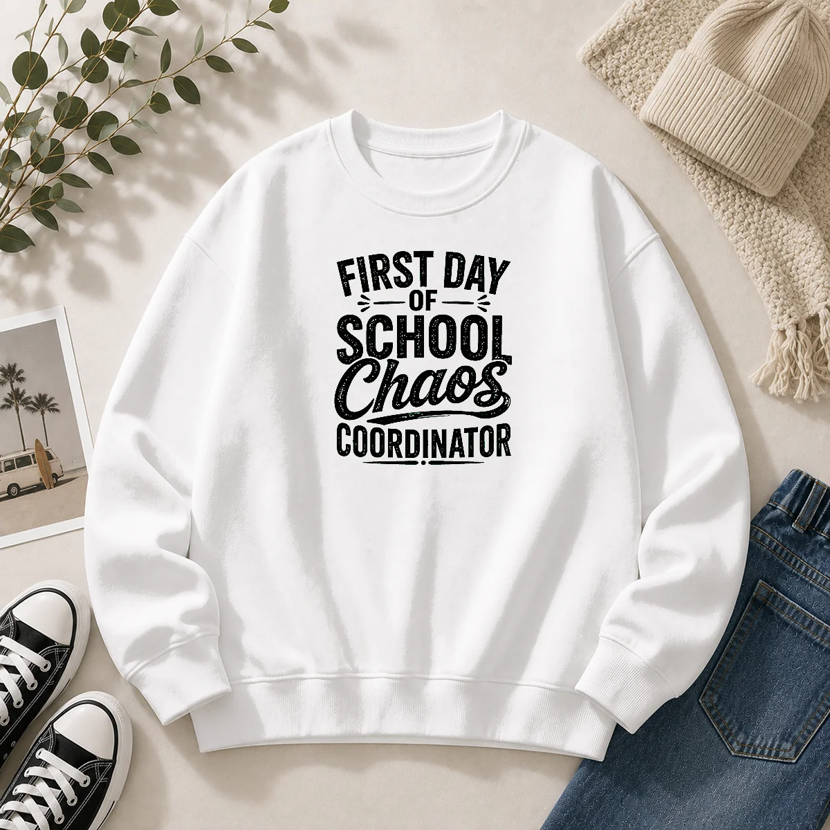 Official First Day Of School Chaos Coordinator Silhouette Sweater