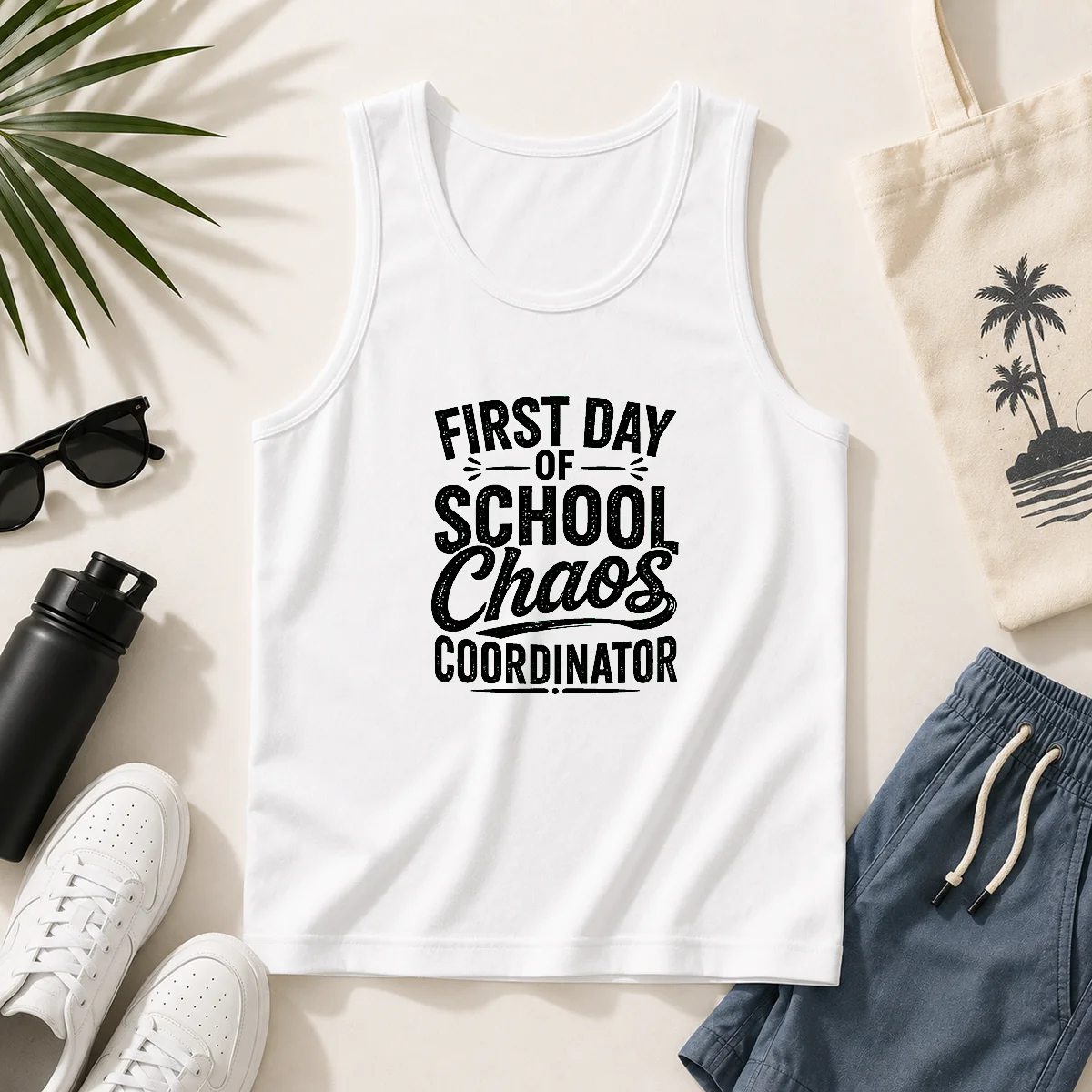 Official First Day Of School Chaos Coordinator Silhouette Tank Top