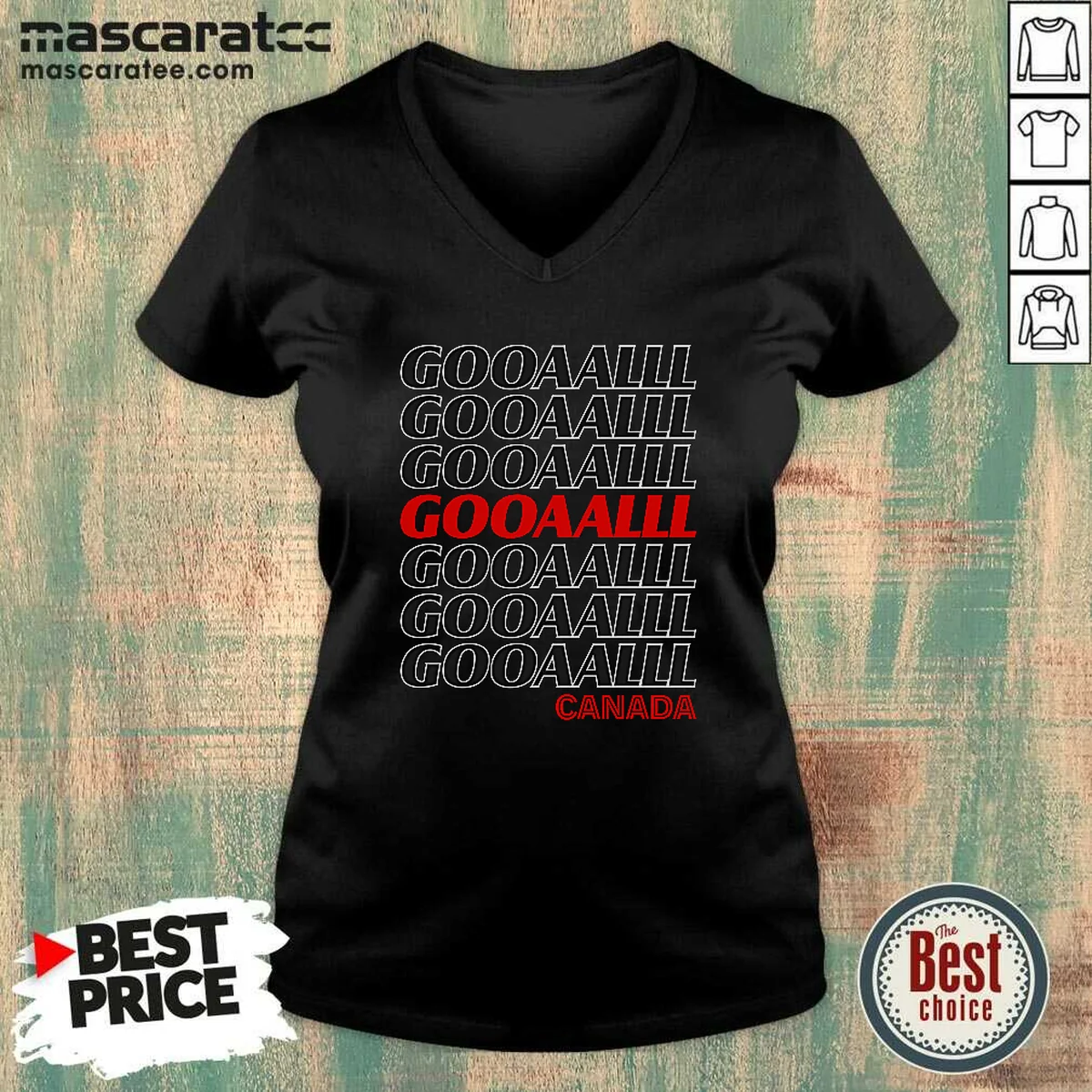 Official Gooooalll Canada Soccer Fan Apparel V-Neck Shirt Official Gooooalll Canada Soccer Fan Apparel V-Neck Shirt